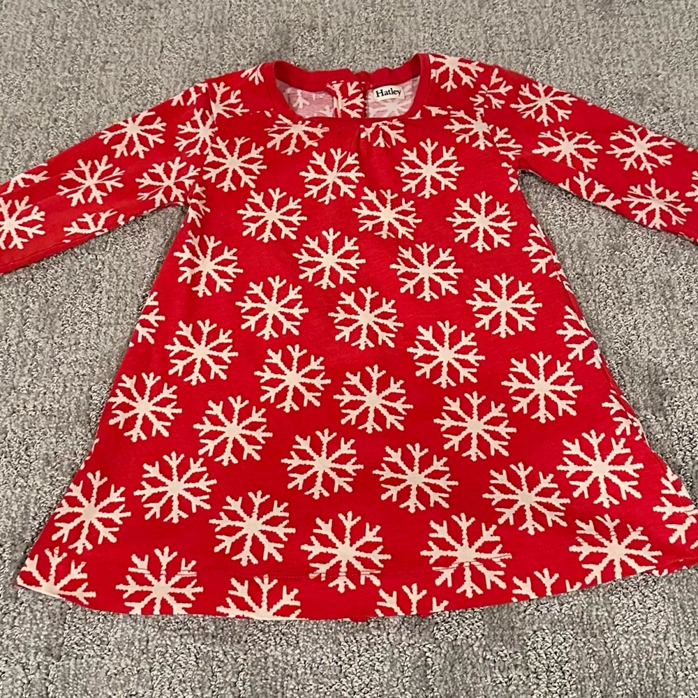 Hatley Red and White Snowflake Dress